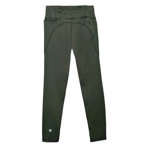 SWEATY BETTY POWER 7/8 WORKOUT LEGGINGS POCKETS GREEN GYM ATHLETE MED - Picture 4 of 7